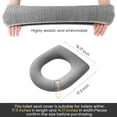 thumbnail image 6 of Venoro Bathroom Toilet Seat Cover Thermal Cushion Elastic Washable Toilet Seat Cover with Handle,Gray, 6 of 10