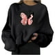 thumbnail image 1 of Mujeres moda casual estampado cuello redondo suelta manga larga blusa corta sudaderas sin capucha Fridja fjkfkj2861, 1 of 8
