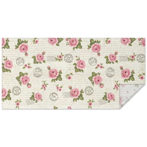 Pioneer Flower Floral Print Pattern Rectangle Tablecloth 60"x120", Waterproof Polyester Table Cloth, Wipeable Spillproof for Dining Camping Indoor Outdoor