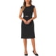 thumbnail image 2 of INSPIRE CHIC Vestido Elegante de Mujer con Mangas Cortas y Cinturón para Usar en el Trabajo Vestidos Tipo Sheath Negro XS, 2 of 6