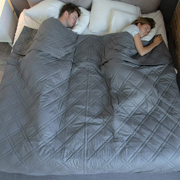 Couverture Pondérée Grand Lit 20 Lb par HomeSmart (Une Entreprise Américaine) - 400 Fils au Pouce Carré en Coton de Qualité Hôtelière - 88"x96 Pouces