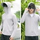 thumbnail image 4 of 1 ropa de protección solar gris claro para adultos, abrigo de ropa de protección solar de seda helada con sentido fresco, 4 of 5