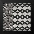 thumbnail image 2 of Wild Apple Portfolio 12x12 Black Modern Framed Museum Art Print Titled - Kuba Cloth Mat I Crop BW, 2 of 5