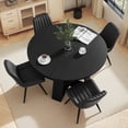 thumbnail image 5 of Hawsaiy Extendable Round to Oval Dining Table Set for 4–6, Space-Saving Wooden Table with Hidden Storage, Expandable Dining Table with Upholstered Chairs(Black Table+4 Black Chairs), 5 of 10