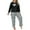Grey Leopard-Long Sleeve, variant on Plus Size Pajama Sets for Women Long Sleeve Color Block Lounge Sets 2 Piece Print Sleepwear, Black Stripes, 1XL
