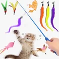 thumbnail image 3 of Cat Interactive Toy Feather Teaser Stick Wand Pet Retractable Feather Bell Refill Replacement Catcher Product for Cat Exercise 04, 3 of 6