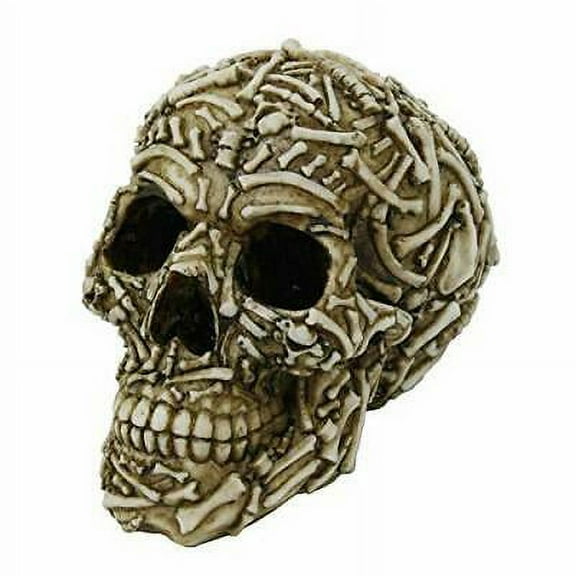 Ebros Ossuary Bone Skull Home Tabletop Decorative Resin Figurine