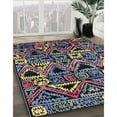 thumbnail image 3 of Ahgly Company Machine Washable Indoor Rectangle Industrial Modern Charcoal Black Area Rugs, 5' x 8', 3 of 7