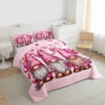 thumbnail image 3 of Manfei Kawaii Gnome Bedding Comforter Set,Happy Valentine'S Day Twin Comforter Sets,Pink Loves Pattern Bedding Set For Girls,Luxury Bedroom Decor Reversible,2pcs, 3 of 8