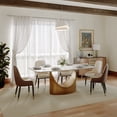 thumbnail image 5 of POVISON 79"Hobart Modern Minimalist Dining Table for 6-8, White Rectangular Glossy Sintered Stone Tabletop, Bronze Carbon Steel Leg, 5 of 11