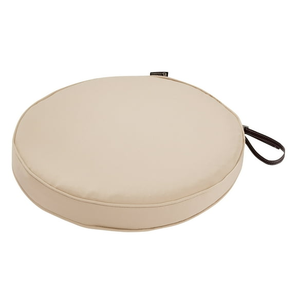 Classic Accessories Montlake FadeSafe Round Patio Dining Seat Cushion - 2" Thick - Heavy Duty Outdoor Patio Cushion with Water Resistant Backing, Antique Beige, 15"DIA x 2"T (62-002-BEIGE-EC)