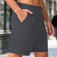 thumbnail image 2 of FRSASU Men's Solid Color Casual Work Pants with Side Pockets Length Half Shorts Pants Dark Gray, 2 of 6