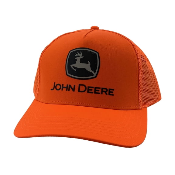 John Deere Men's Current Trademark Trucker Hat Blaze, One Size