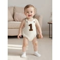 thumbnail image 6 of BemeyourBBs Infant Baby Boy Girl First Birthday Outfit  one-piece  Romper Overalls 1st Years Old Birthday Clothes Loose Fit Number Print Sleeveless Bodysuit Playsuit Jumpsuit, 6 of 9