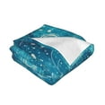 thumbnail image 3 of YFYANG Lightweight Warm Flannel Blanket, Blue Abstract Cloud Texture Throw Blanket for Bed, Sofa, Travel, Camping, 80"x60", 3 of 7