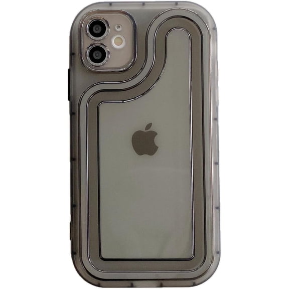 Simple Advanced Transparent Airbags Soft Phone Case Compatible with iPhone Case (Black,iPhone 12 Pro)