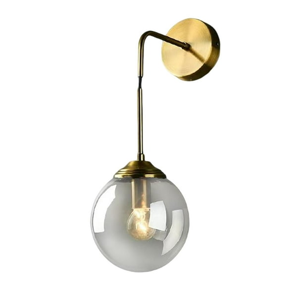 Lámpara de pared de vidrio, apliques de pared, lámpara de noche, casquillo E14 para restaurante B B Cristal gris