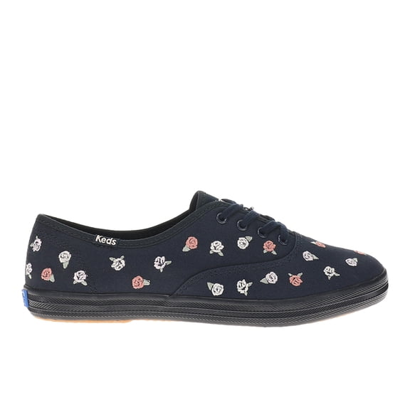 Keds Womens Champion Canvas Rose Embroidered Lace Up Athletic Sneakers Cas