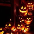 thumbnail image 3 of Marryso Halloween Pumpkin Light Ghost Festival Bar Night Decoration Pat Pat Touch Sound Control Pumpkin Lamp B/32cm, 3 of 8