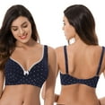 thumbnail image 3 of Curve Muse Women’s Unlined Plus Size Comfort Cotton Underwire Bra-Navy/White,Grey-46C, 3 of 7