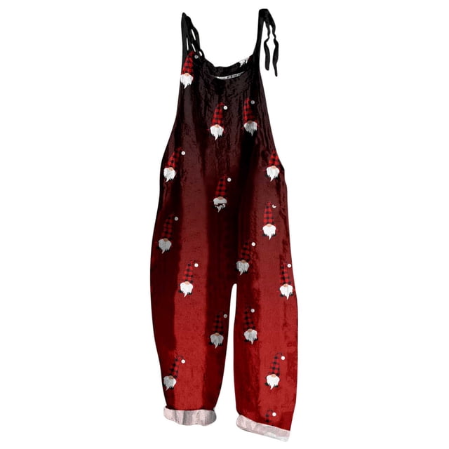 Wyzesi Combinaison pour Femmes Chic Petite Femme Saint-Valentin Imprimée Rétro Décontractée Simple Combinaison à Bretelles Pantalon Combinaison en Maille pour Femmes Boîte de Nuit