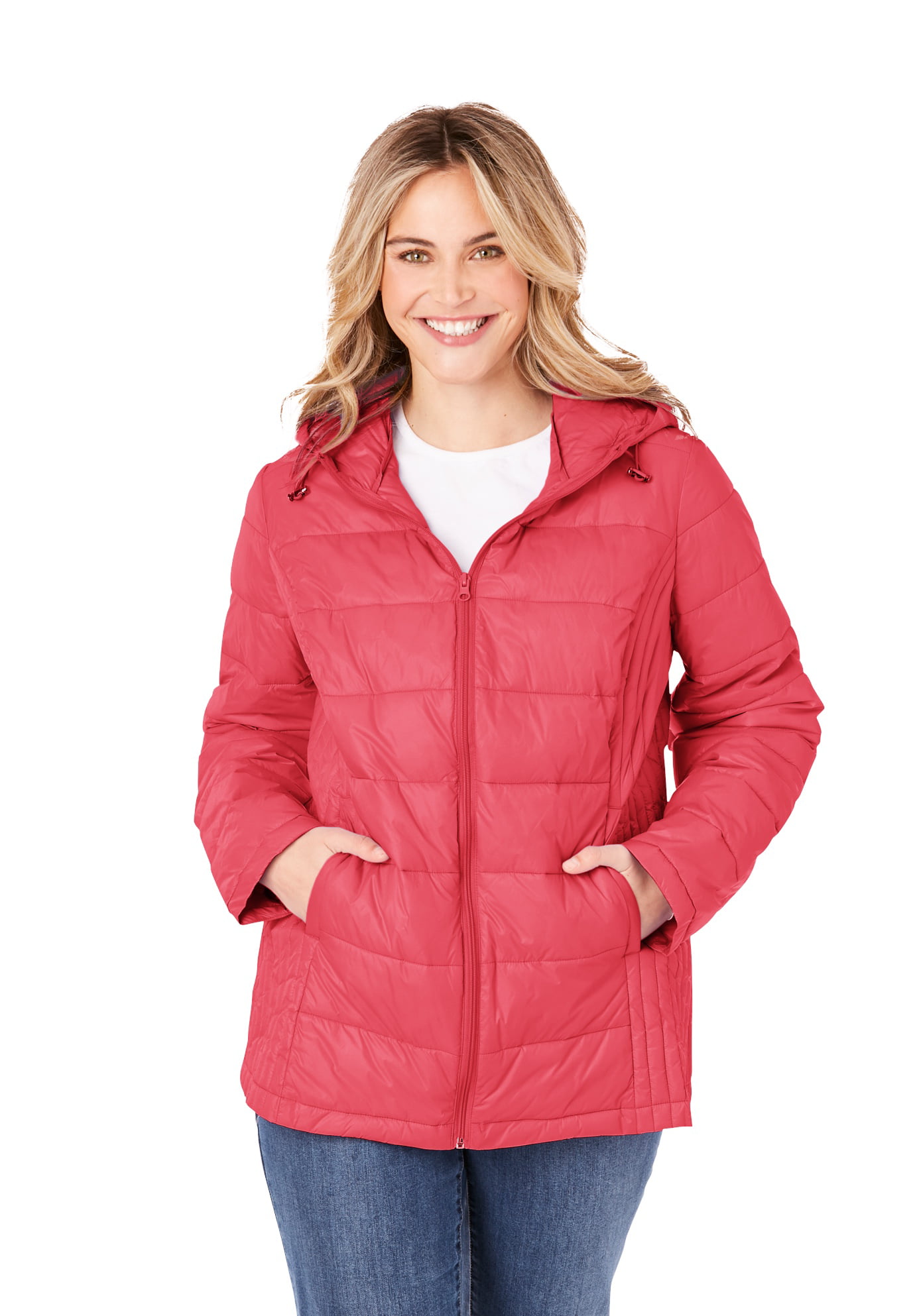 Woman Within - Woman Within Women's Plus Size Packable Puffer Jacket ...