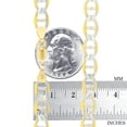 thumbnail image 5 of Nuragold 14k Real Yellow Gold Solid Mariner 7.5mm Anchor Chain Pave Diamond Cut Bracelet (7.5"-9") Two Tone Italian Jewelry for Men, 5 of 9