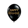 Happy Retirement Balloons - Set of 3 - Black and Gold