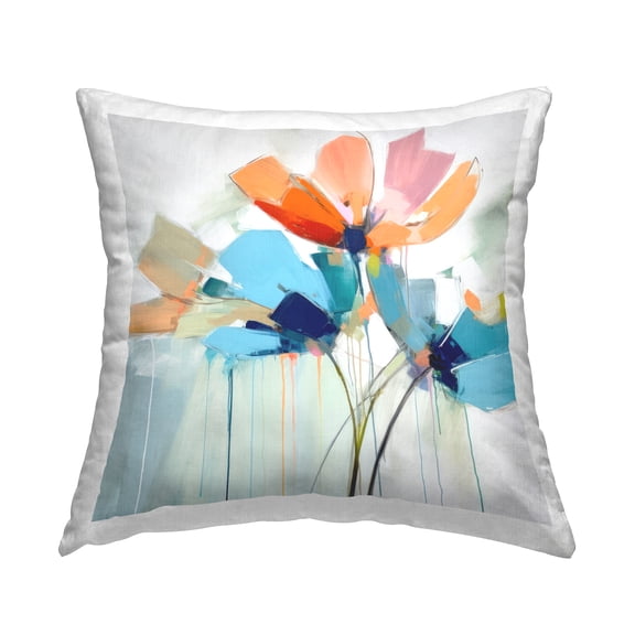 Stupell Industries Modern Splatter Flowers Decorative Printed Throw Pillow, 18 x 18