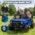thumbnail image 4 of Joyracer 800W 4WD 24 Volt Ride on Toys with Remote Control, 2 Seater Kids Electric Car 9AH Battery Powered Truck Vehicle w/ Spring Suspension, Bluetooth Music, Gift for Boys Girls Blue, 4 of 8