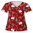 thumbnail image 1 of Hauts Style Infirmière à Imprimé Renne pour Femmes T-shirt de Noël, 1 of 2