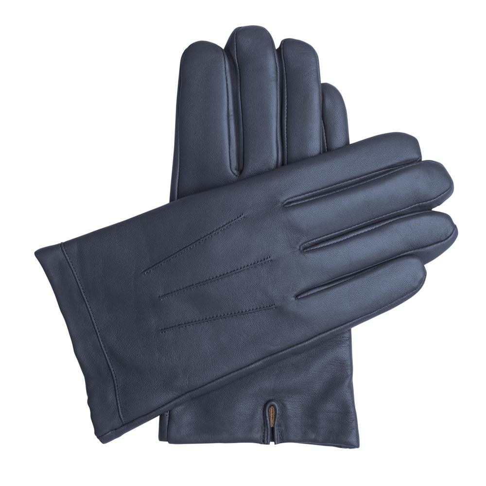 Nicely Lined Men’s Leather Gloves Real Leather Navy Blue