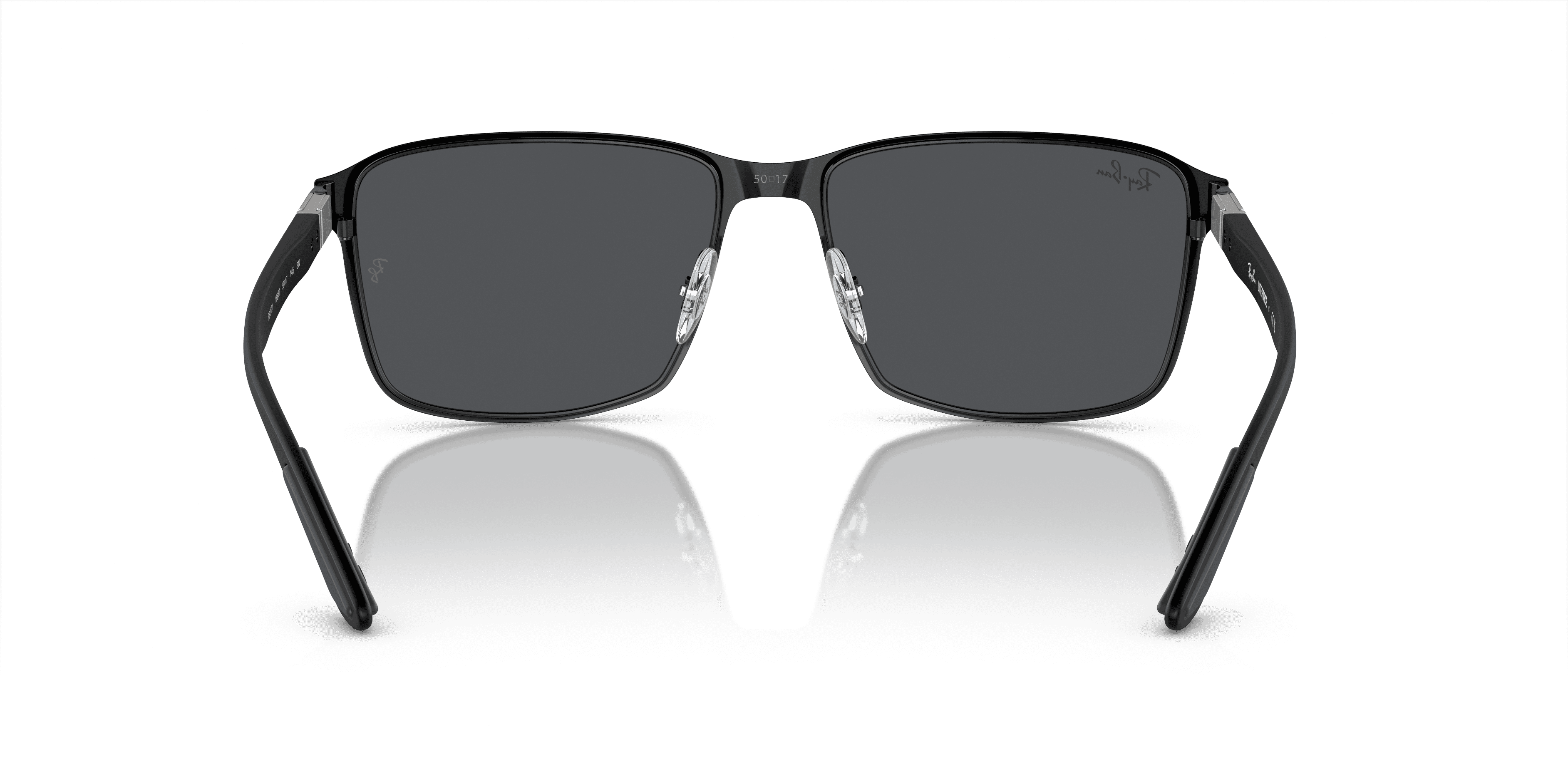 Ray-Ban Metal Frame Sunglasses for Men and Women, Polished Black with Dark Grey Lenses, Size 59