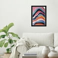 thumbnail image 3 of Wynwood Studio Colored Wave Framed Retro Colorful Abstract Prints, 15" x 21", Black Satin Flat Frame, 3 of 7