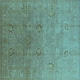thumbnail image 1 of Ahgly Company Indoor Square Oriental Light Blue Industrial Area Rugs, 4' Square, 1 of 4