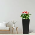 thumbnail image 6 of Vigo huseeo 2-Pack 22” Tall Planter, Self-Watering Pots for Indoor/Outdoor Planters with Drain Holes, Water Level Monitor, Inner Bucket, Black Rattan Square, 6 of 9