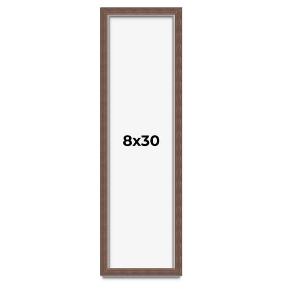 8x30 Shadow Box Frame Brown | 1.125 inches Deep Real Wood Rustic Shadowbox Display Frame | UV