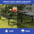 thumbnail image 4 of ModFusion Multi-Purpose 6ft Outdoor Picnic Table Set with Black Wood Grain HDPE Tabletop, Detachable Design & Heavy-Duty Iron Legs, Weather-Resistant, 4 of 8