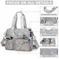 thumbnail image 3 of Bolso de trabajo YouUo para mujer, de nailon, con asa superior, gris, 3 of 6