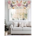 thumbnail image 5 of Flowers Butterfly Curtain Valances for Windows, Vintage Farmhouse Spring Floral Kitchen Valance Window Treatment, Light Filtering Block Curtains for Bathroom/Bedroom/Living Room 42'' x 12'', 5 of 9