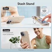 ESR iPhone 15 Pro Max Case Cloud Silicone MagSafe with Stash Stand Military-Grade Protection, Tan
