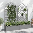 thumbnail image 4 of MAYEERTY 71" x 35" Outdoor Metal Raised Garden Bed with Trellis Planter Box for Climbing Plants, Gray, 4 of 8