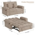 thumbnail image 3 of Homfa Modern Sleeper Sofa with Pull-Out Bed, Space-Saving Loveseat with USB Charging Port & 4 Side Storage Pockets & Cushions for Living Room Apartments, Chenille Fabric, Khaki, 3 of 9