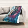 thumbnail image 6 of Wobogo Anime Flamingo Soft Cozy Fluffy Double Sided Blankets for Couch Sofa Chair Bed Camping Picnic Travel Lightweight Bed 60×90inch, 6 of 7