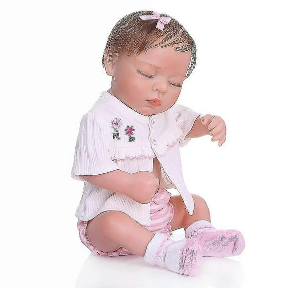 Rebirth doll 48cm bebe realistic reborn soft full body slicone lifelike sleeping baby hand detailed painting cute gift