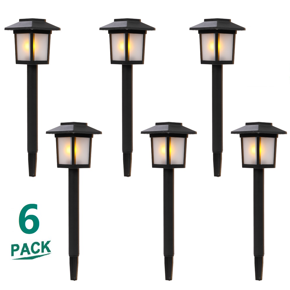 Outdoor Lights for Patio, SEGMART Solar Lights Pathway Lights Solar Powered Waterproof, Garden Solar Lights for Walkway Garden Outside Driveway Yard, Auto on/off/Charge, Wireless Design, 6 Pack, H1155 - image 1 of 14