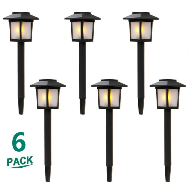 Outdoor Lights for Patio, SEGMART Solar Lights Pathway Lights Solar Powered Waterproof, Garden Solar Lights for Walkway Garden Outside Driveway Yard, Auto on/off/Charge, Wireless Design, 6 Pack, H1155