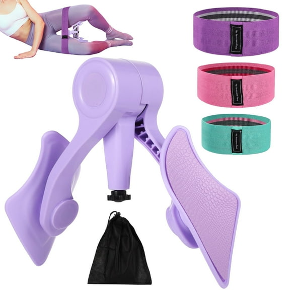 Thigh Exerciser with 3 Resistance Bands, Thigh Trainer Pelvic Trainer for Women, Hip Trainer Kegel Exerciser, 360 Degrees Rotation Foam Pad