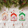 thumbnail image 2 of Adornos navideños primero para nuevo hogar, regalo de inauguración de la casa, 3 piezas de artesanías colgantes de madera para decoraciones de árboles de Navidad brillar Electrónica, 2 of 5