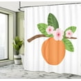 thumbnail image 5 of Ambesonne Peach Shower Curtain, Fruit Branch with Flowers, 69"Wx75"L, Apricot Olive Green, 5 of 5